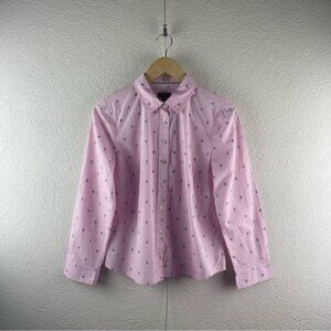 Talbots l MP Preppy Nautical Novelty Anchor Sailboat Long Sleeve Button-Up Shirt